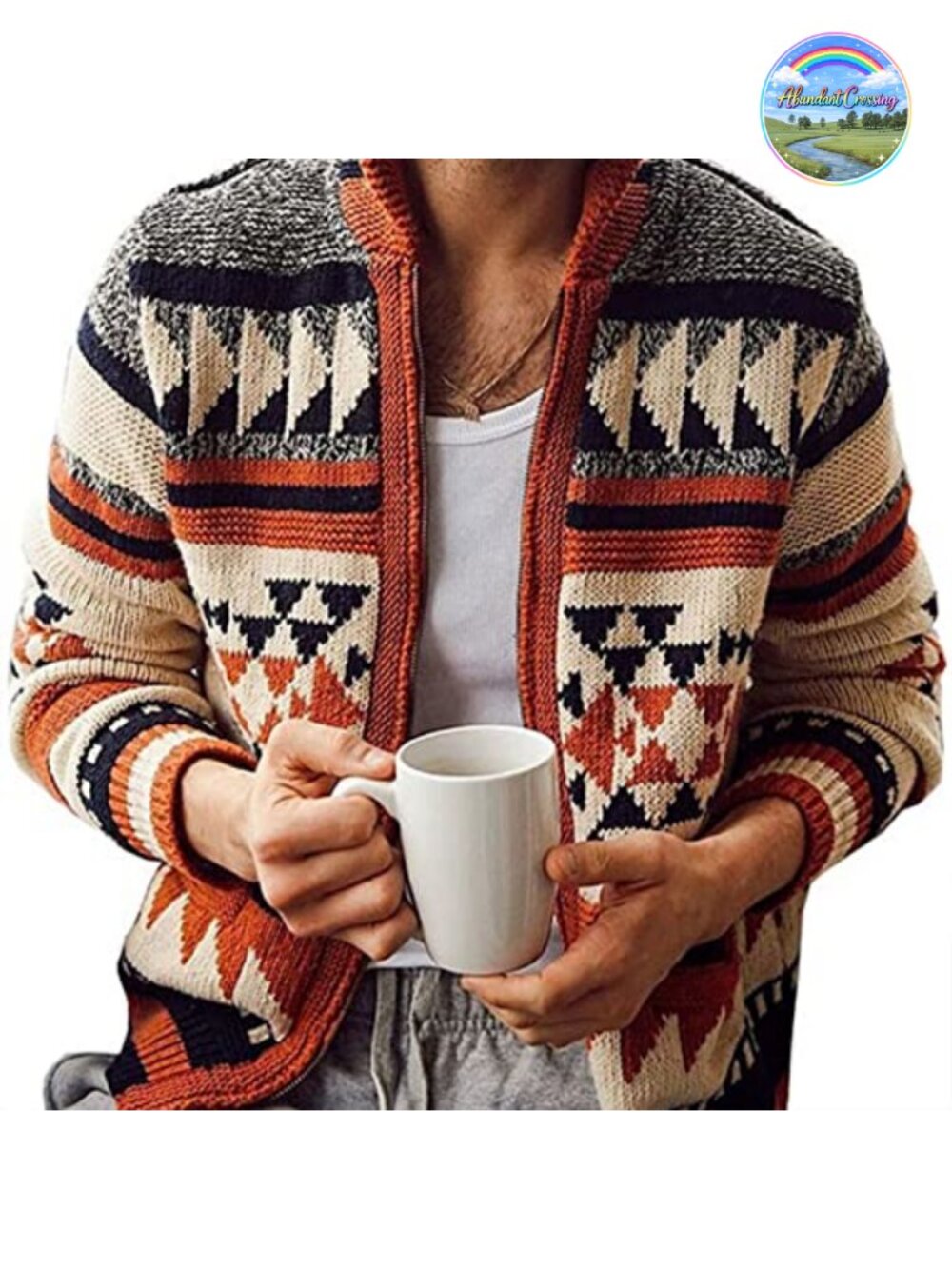 Men's Long Sleeve Shawl Collar Patterned Cardigan Sweater